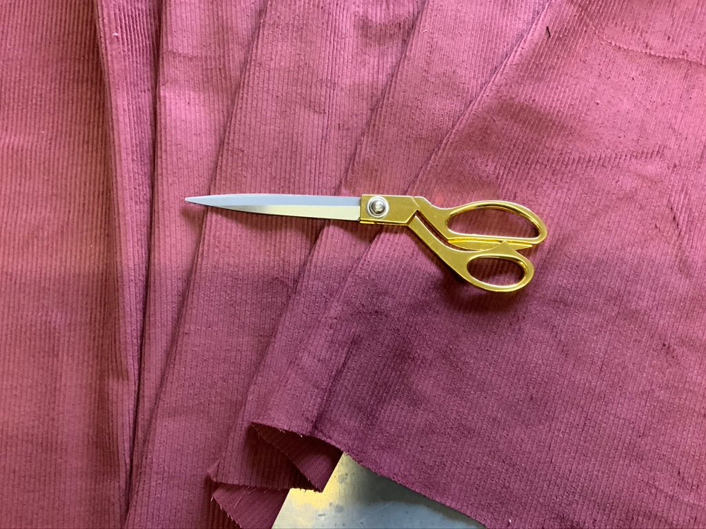 BURGUNDY Colour Cotton Corduroy Fabric 8 Wale - 150cm - 300gsm