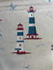 Finistiere - lighthouse - Light Furnishing Cotton Fabric - Bright Patterned Fabric for Lampshades, Cushions, Bags and Curtains