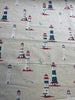 Finistiere - lighthouse - Light Furnishing Cotton Fabric - Bright Patterned Fabric for Lampshades, Cushions, Bags and Curtains