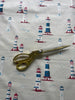 Finistiere - lighthouse - Light Furnishing Cotton Fabric - Bright Patterned Fabric for Lampshades, Cushions, Bags and Curtains
