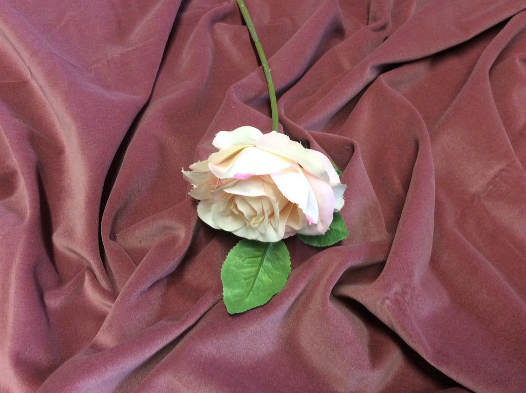 ANTIQUE ROSE Dusty Pink - Cotton Dressmaking Velvet / Velveteen Fabric. Material - Lightweight, for Cushions, Crafts & Sewing