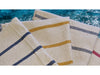 REMNANTS: 5 / 6 PIECES OF Striped Heavy Hopsack Woven Cotton Upholstery Fabric - VARIOUS COLOURS - - Package weight 950g