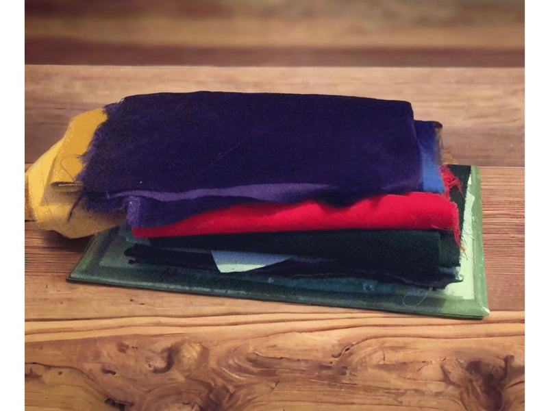 VELVET REMNANT PACK - 950g (approx) of pieces of 100% Cotton Velvet for patchwork and similar projects