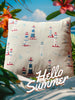 Finistiere - lighthouse - Light Furnishing Cotton Fabric - Bright Patterned Fabric for Lampshades, Cushions, Bags and Curtains