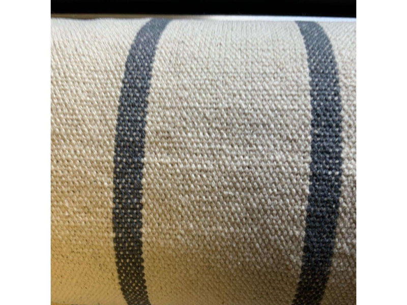 CHARCOAL GREY STRIPE - Heavy Hopsack Furnishing / Upholstery Fabric  - pure Cotton- 160 cms - 600gsm - Ralston Fabrics