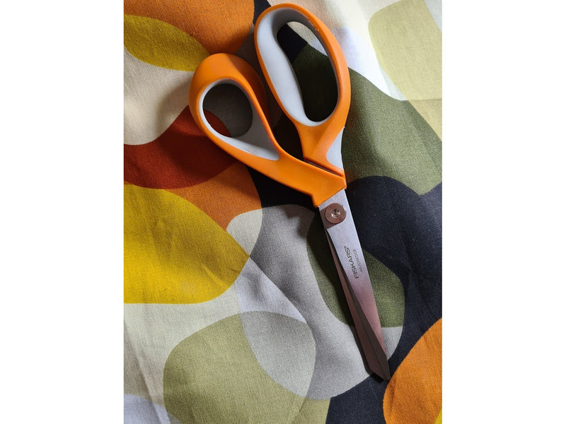 RETRO PATTERN - Orange Shapes Light Furnishing Cotton Fabric