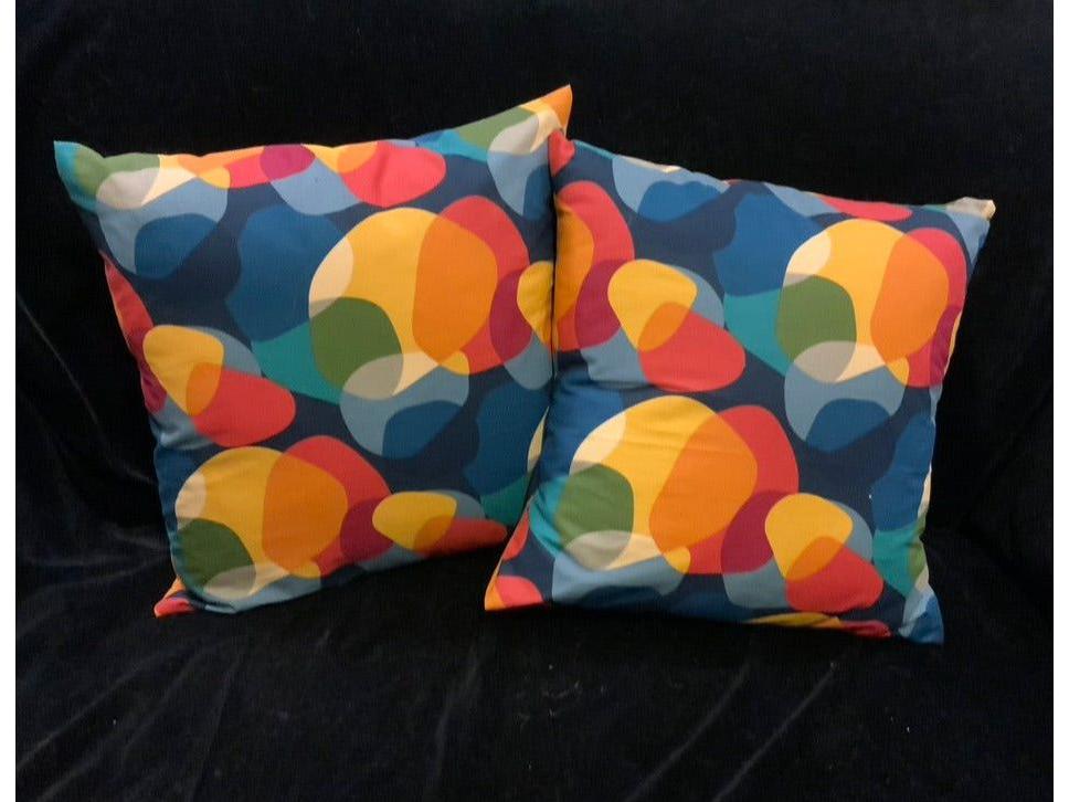RETRO PATTERN - Orange Shapes Light Furnishing Cotton Fabric - Ralston Fabrics