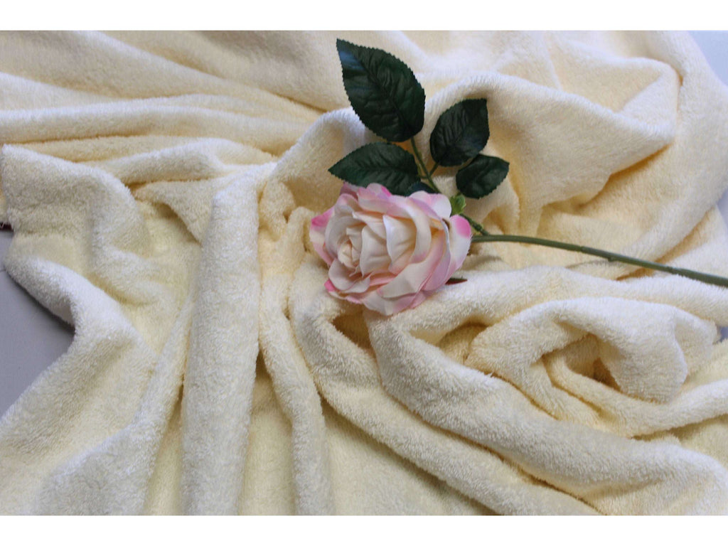 CREAM - Pure Cotton Thick LUXURY TOWELLING Fabric - 400 gsm - By Truly Sumptuous - Ralston Fabrics