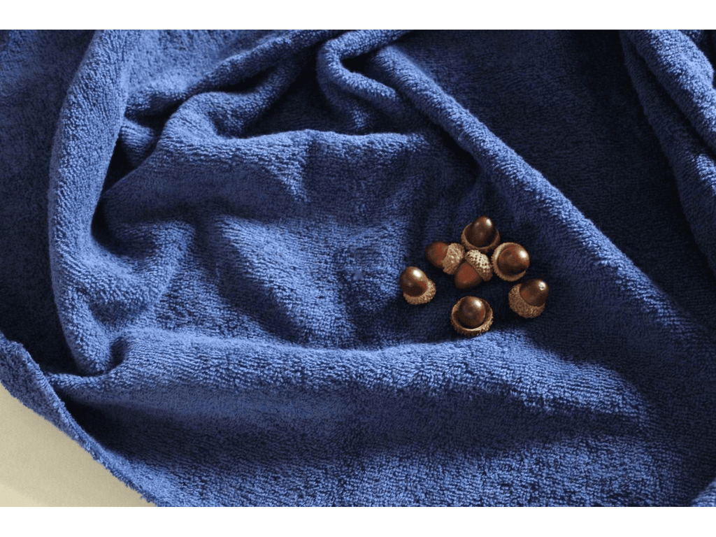 MARINE BLUE - Pure Cotton Thick LUXURY TOWELLING Fabric - 400 gsm - Ralston Fabrics
