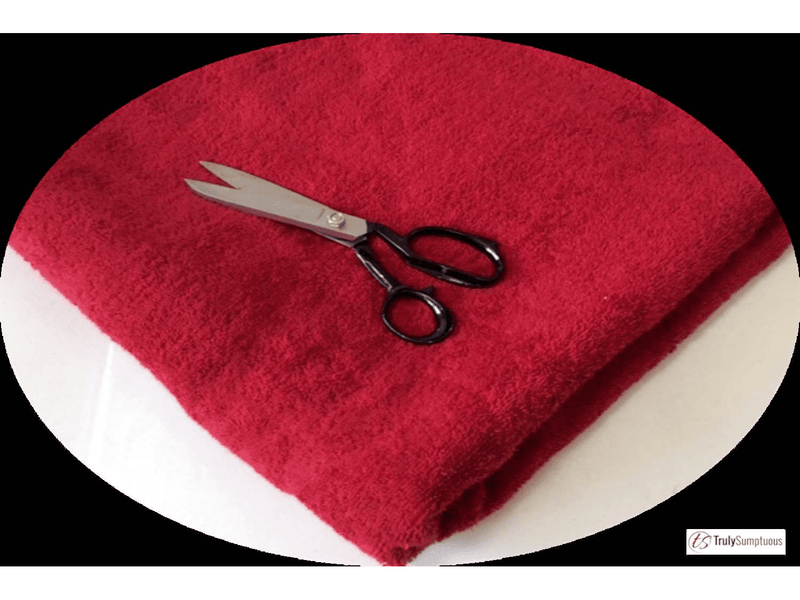 BORDEAUX RED - Pure Cotton Thick LUXURY TOWELLING Fabric 400 gsm - Ralston Fabrics