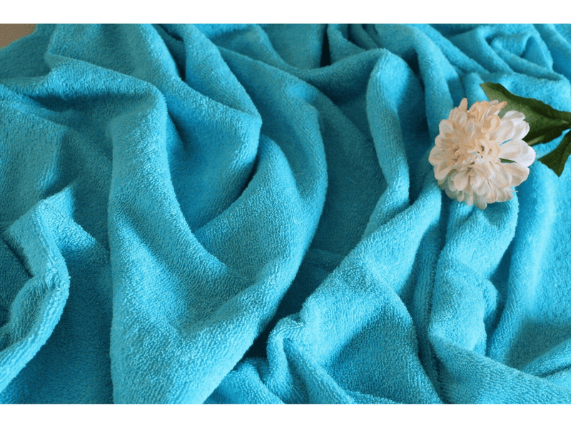 TURQUOISE- Pure Cotton Thick LUXURY TOWELLING Fabric 400gsm - Ralston Fabrics