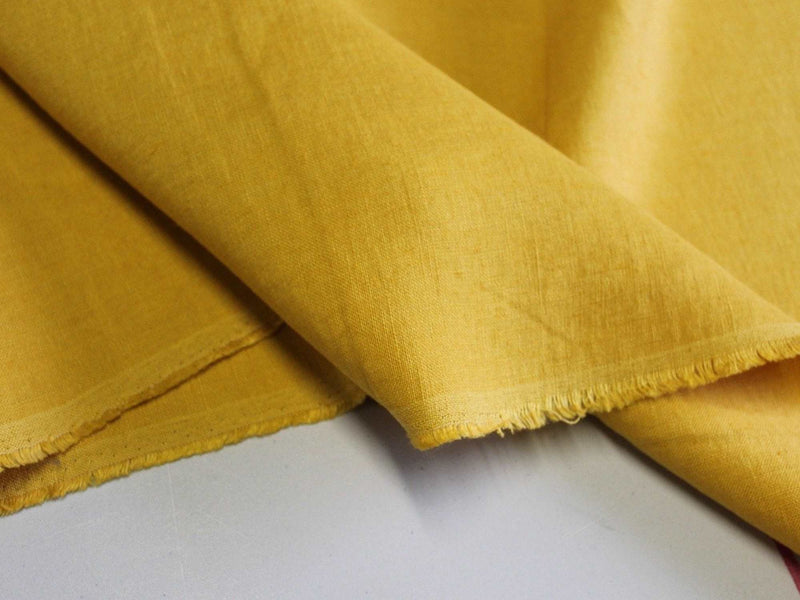 Luxury Mustard  Yellow Pure Linen Fabric - Superior Quality by Truly Sumptuous - Ralston Fabrics