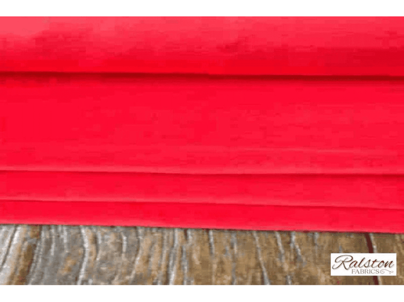 RED - Cotton Dressmaking Velvet / Velveteen - Lightweight - Ralston Fabrics