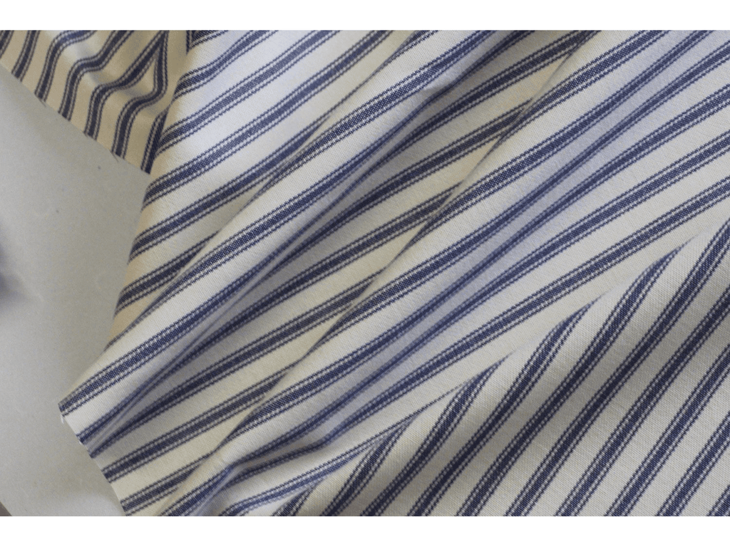 Vintage Style Ticking Stripe, Twill Cotton Lining Fabric - Blue Stripe