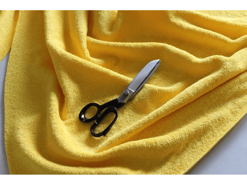 BRIGHT YELLOW  - Pure Cotton Thick LUXURY TOWELLING Fabric - 400 gsm - Ralston Fabrics