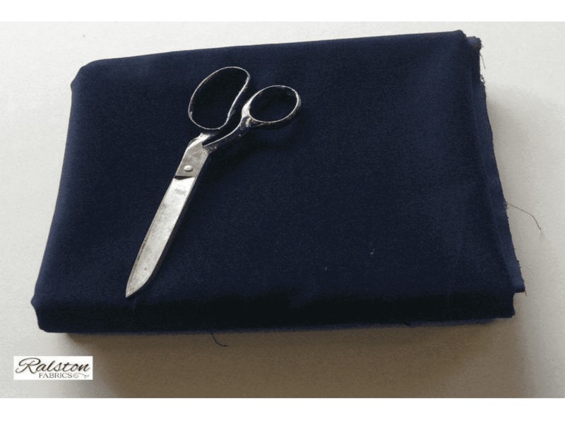 NAVY BLUE - Cotton Velvet Fabric for Curtains and Soft Furnishings - Ralston Fabrics