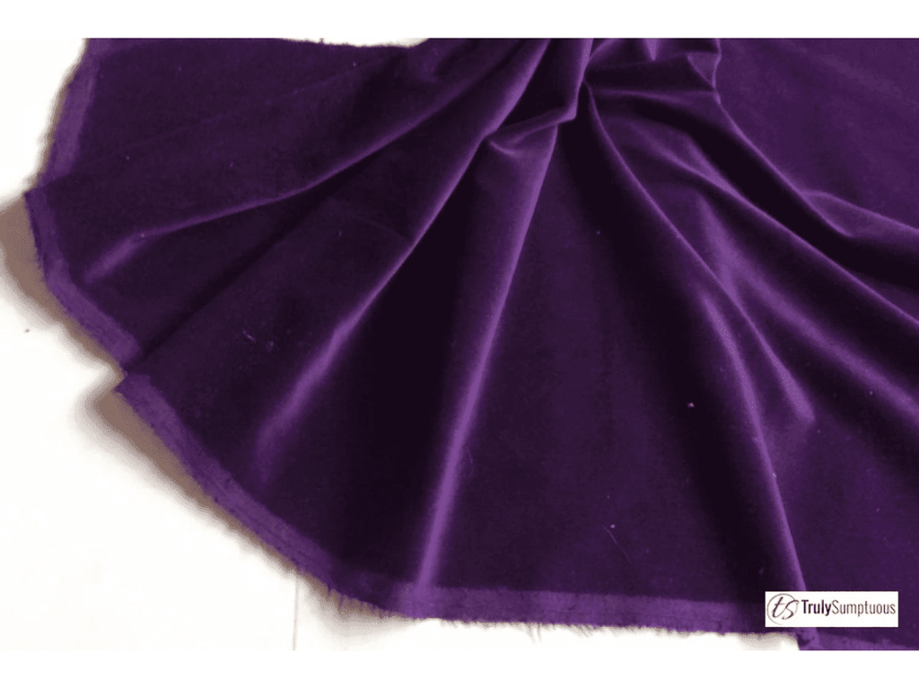 PURPLE - Cotton Dressmaking Velvet / Velveteen Fabric - Lightweight - Ralston Fabrics