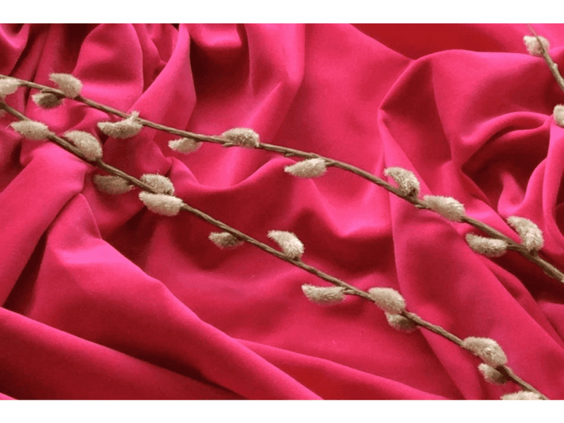 CERISE  Cotton Dressmaking Velvet / Velveteen by Truly Sumptuous - 112 cms - 240 gsm - Ralston Fabrics