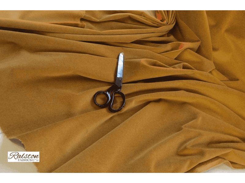 GOLD -  Cotton Velvet Fabric for Curtains & Soft Furnishings - Ralston Fabrics
