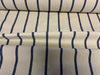 BLUE STRIPED Heavy Hopsack Furnishing / Upholstery Fabric  - pure Cotton - Ralston Fabrics