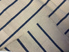 BLUE STRIPED Heavy Hopsack Furnishing / Upholstery Fabric  - pure Cotton - Ralston Fabrics