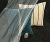 BLUE STRIPED Heavy Hopsack Furnishing / Upholstery Fabric  - pure Cotton - Thick Strong Fabric for Bags, Cushions, Upholstery etc