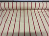 RED STRIPE - Heavy Hopsack Furnishing / Upholstery Fabric - pure Cotton - Ralston Fabrics