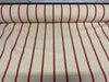 RED STRIPE - Heavy Hopsack Furnishing / Upholstery Fabric - pure Cotton - Ralston Fabrics