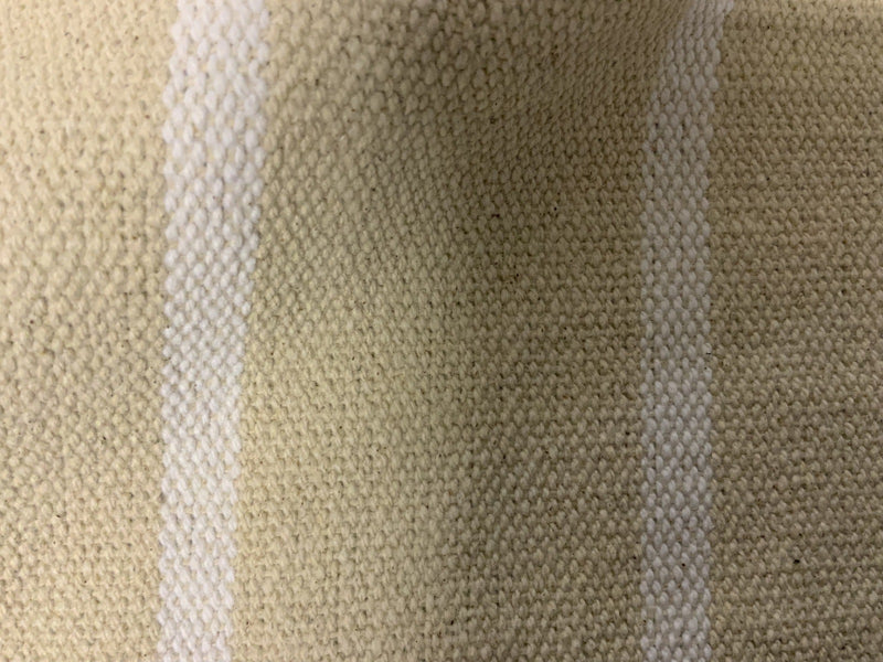 WHITE STRIPE - Heavy Hopsack Furnishing / Upholstery Fabric - Pure Cotton - Ralston Fabrics
