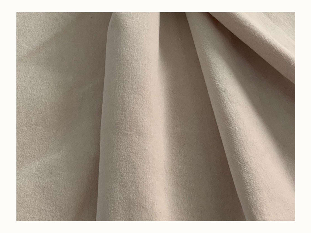 CREAM PINK  Cotton Dressmaking Velvet / Velveteen Fabric - Lightweight-BY Truly Sumptuous - Ralston Fabrics