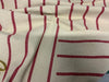 RED STRIPE - Heavy Hopsack Furnishing / Upholstery Fabric - pure Cotton - Ralston Fabrics