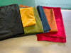 REMNANTS: 5 / 6 PIECES OF COLOURED Upholstery velvet- VARIOUS SIZES- Package weight 1000g