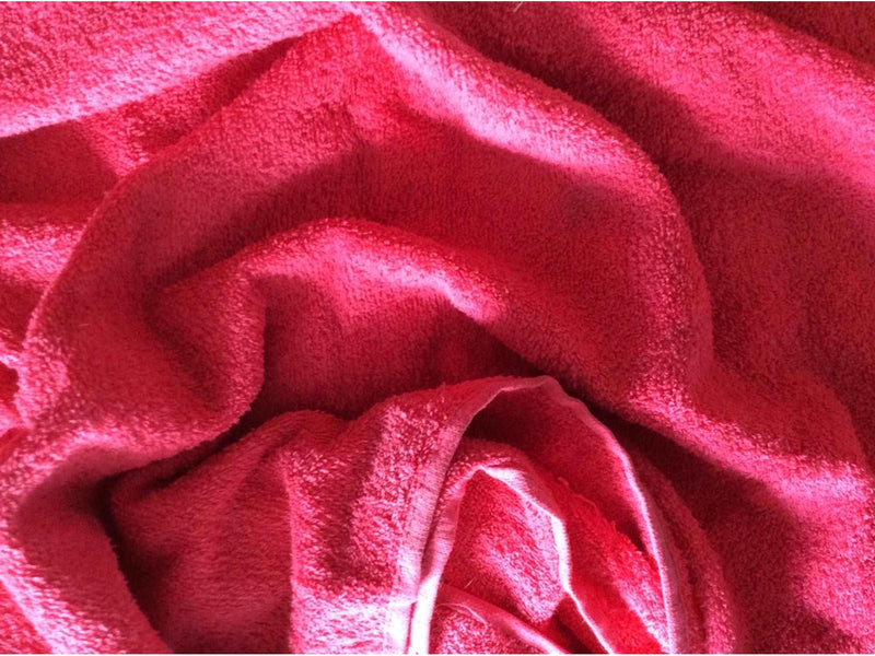 FUCHSIA PINK - Pure Cotton Thick Luxury Towelling Fabric 400 gsm - Ralston Fabrics