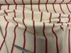 RED STRIPE - Heavy Hopsack Furnishing / Upholstery Fabric - pure Cotton - Ralston Fabrics