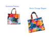 RETRO PATTERN Orange Shapes Light Furnishing Cotton Fabric