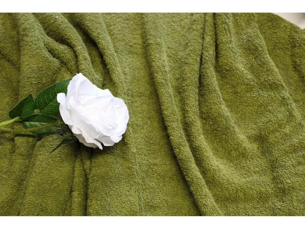 KHAKI - Pure Cotton Thick LUXURY TOWELLING Fabric 400gsm - Ralston Fabrics