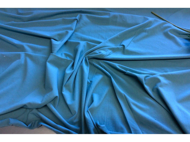TURQUOISE Stretch Jersey - Soft Cotton Rich Jersey Fabric - Ralston Fabrics