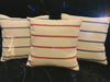 RED STRIPE - Heavy Hopsack Furnishing / Upholstery Fabric - pure Cotton